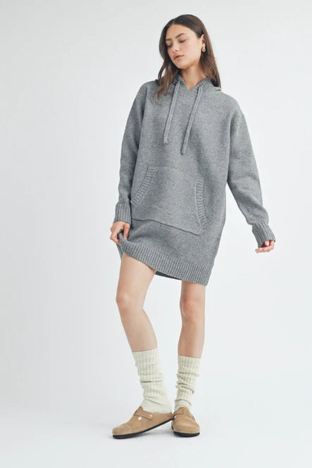 Hooded Sweater Mini Dress